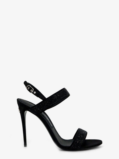 Satin sandals with all-over rhinestones thumbnail
