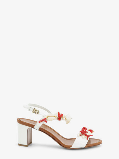 Leather sandals with sea coral details thumbnail