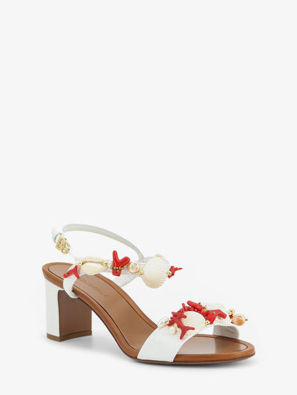 Leather sandals with sea coral details thumbnail