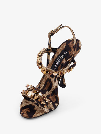 Satin sandals with animal print thumbnail