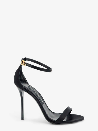 Satin sandals with metal DG logo thumbnail