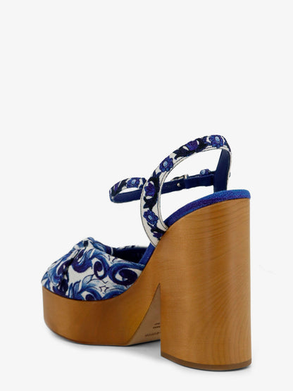 Canvas sandals with Maiolica print thumbnail
