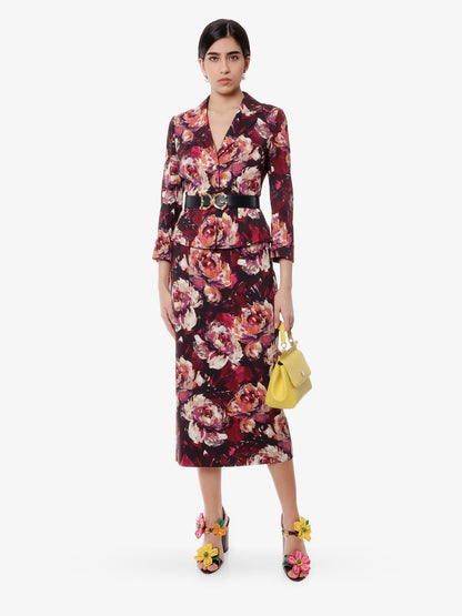Cady blazer with peonie flower print thumbnail