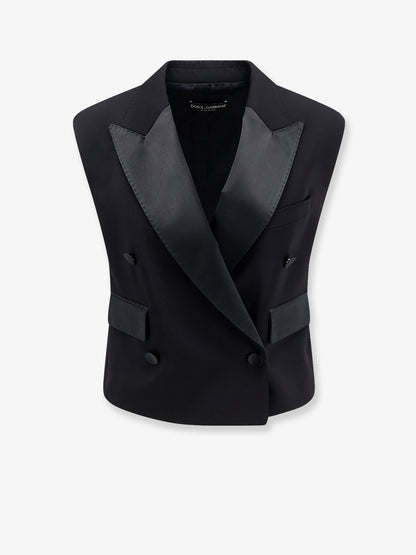 Virgin wool and silk blend Tuxedo vest thumbnail