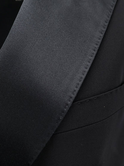 Virgin wool and silk blend Tuxedo vest thumbnail