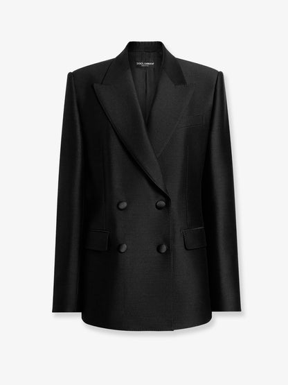 Double-breasted faille blazer thumbnail