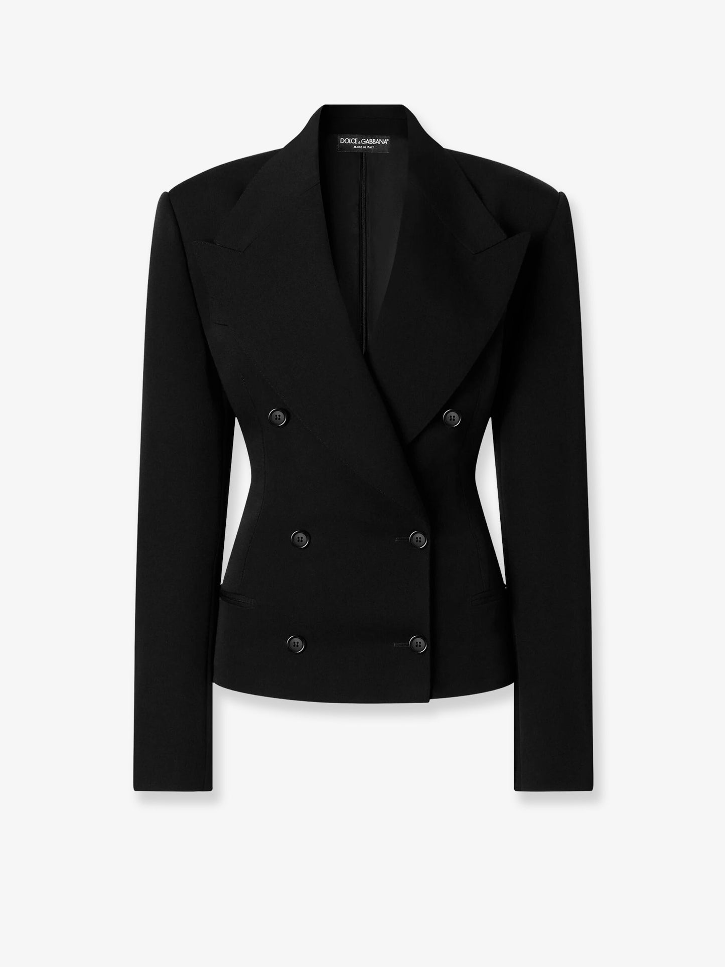 Double-breasted virgin wool gabardine blazer