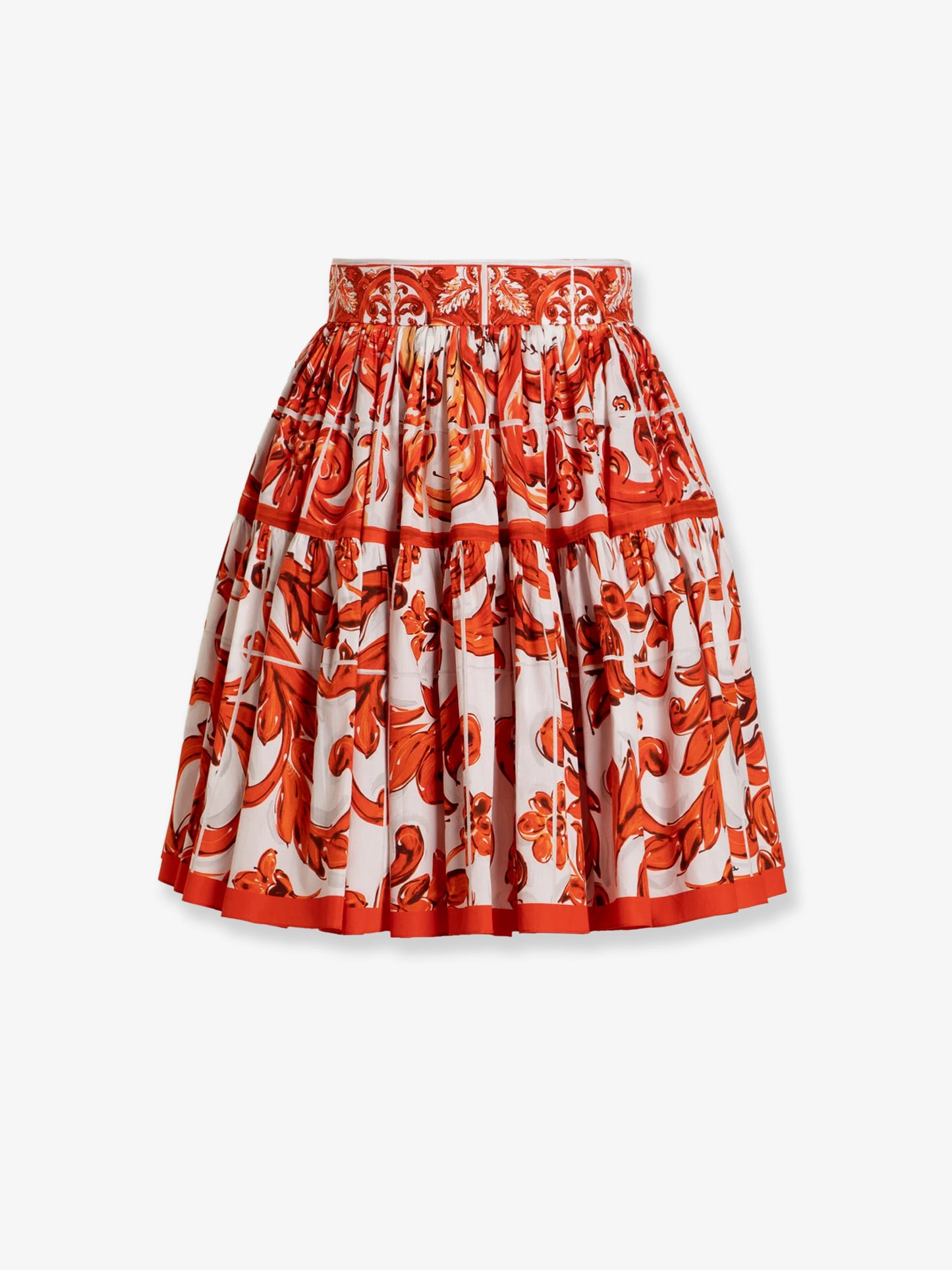 Cotton skirt with Maiolica print