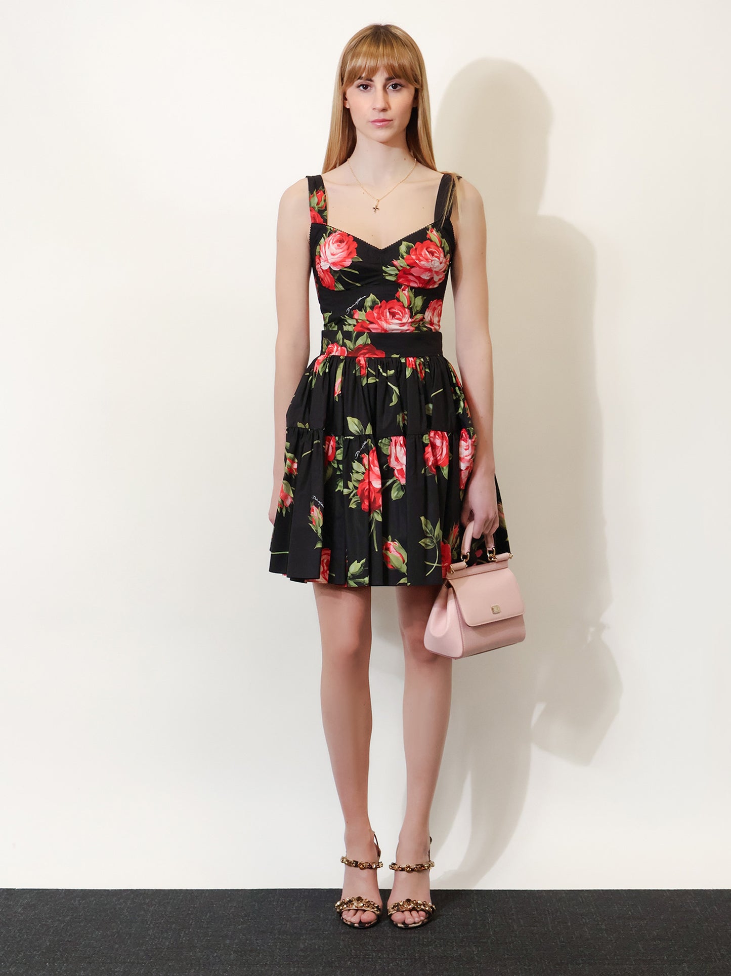 Gonna in cotone con stampa iconica