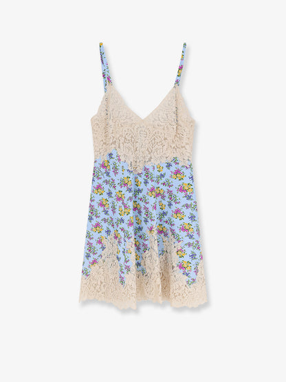Silk blend dress with a Mazzolini di fiori print thumbnail