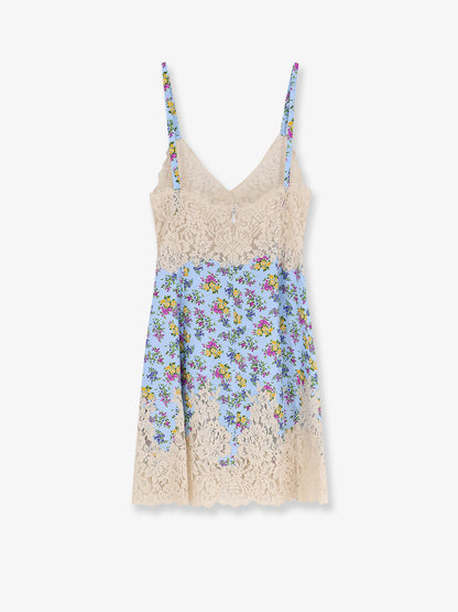 Silk blend dress with a Mazzolini di fiori print thumbnail