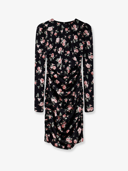 Stretch silk mini dress with iconic print thumbnail