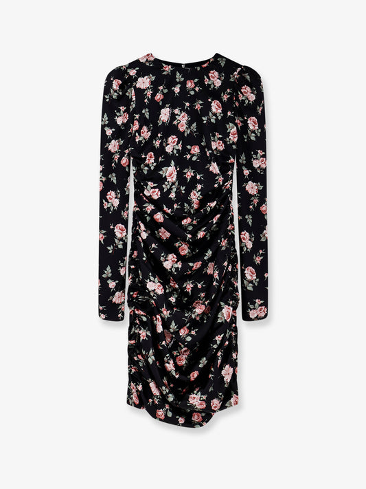 Stretch silk mini dress with iconic print