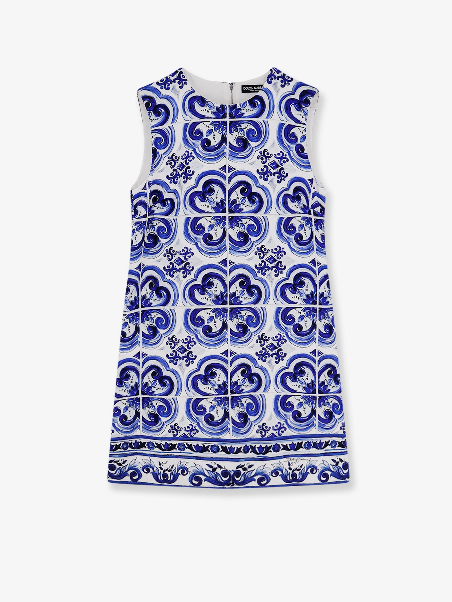 Cotton and viscose dress with Maiolica print