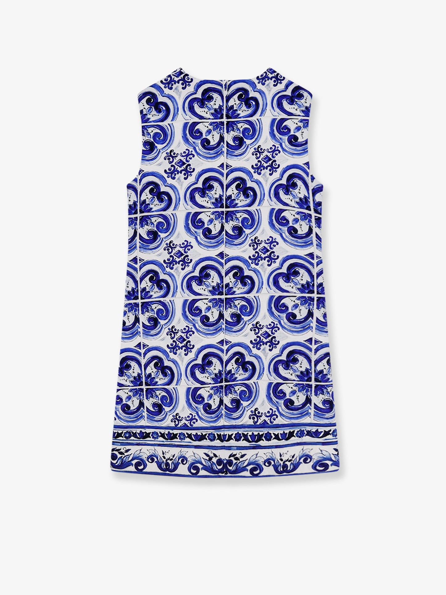 Cotton and viscose dress with Maiolica print