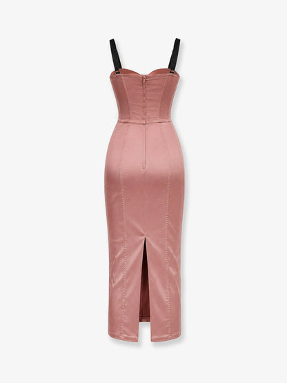 Stretch satin dress thumbnail