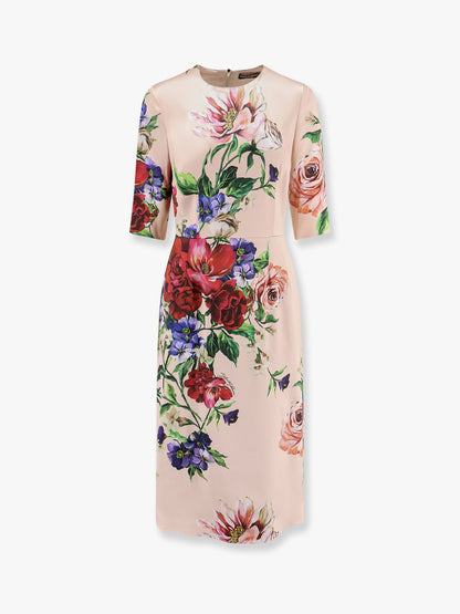 Satin dress with iconic floral print thumbnail