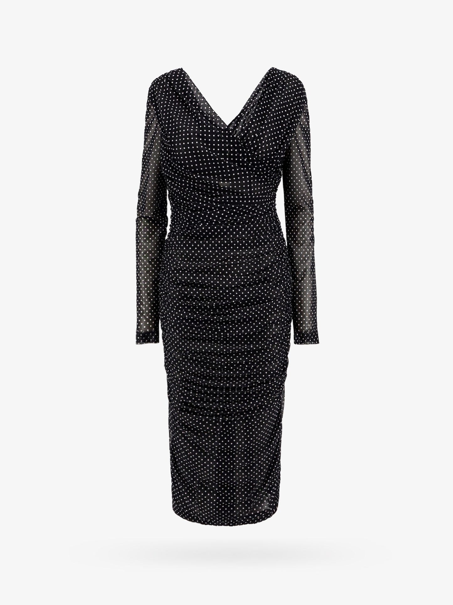 Polka-dots dress with drapery