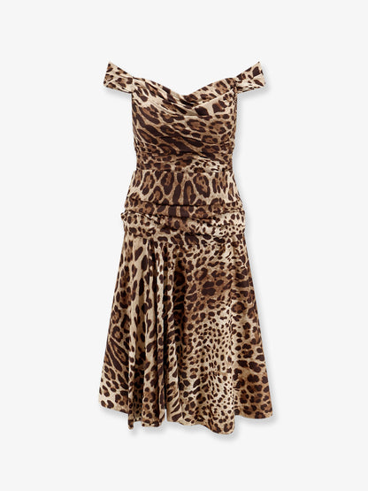 Long silk dress with animal print thumbnail