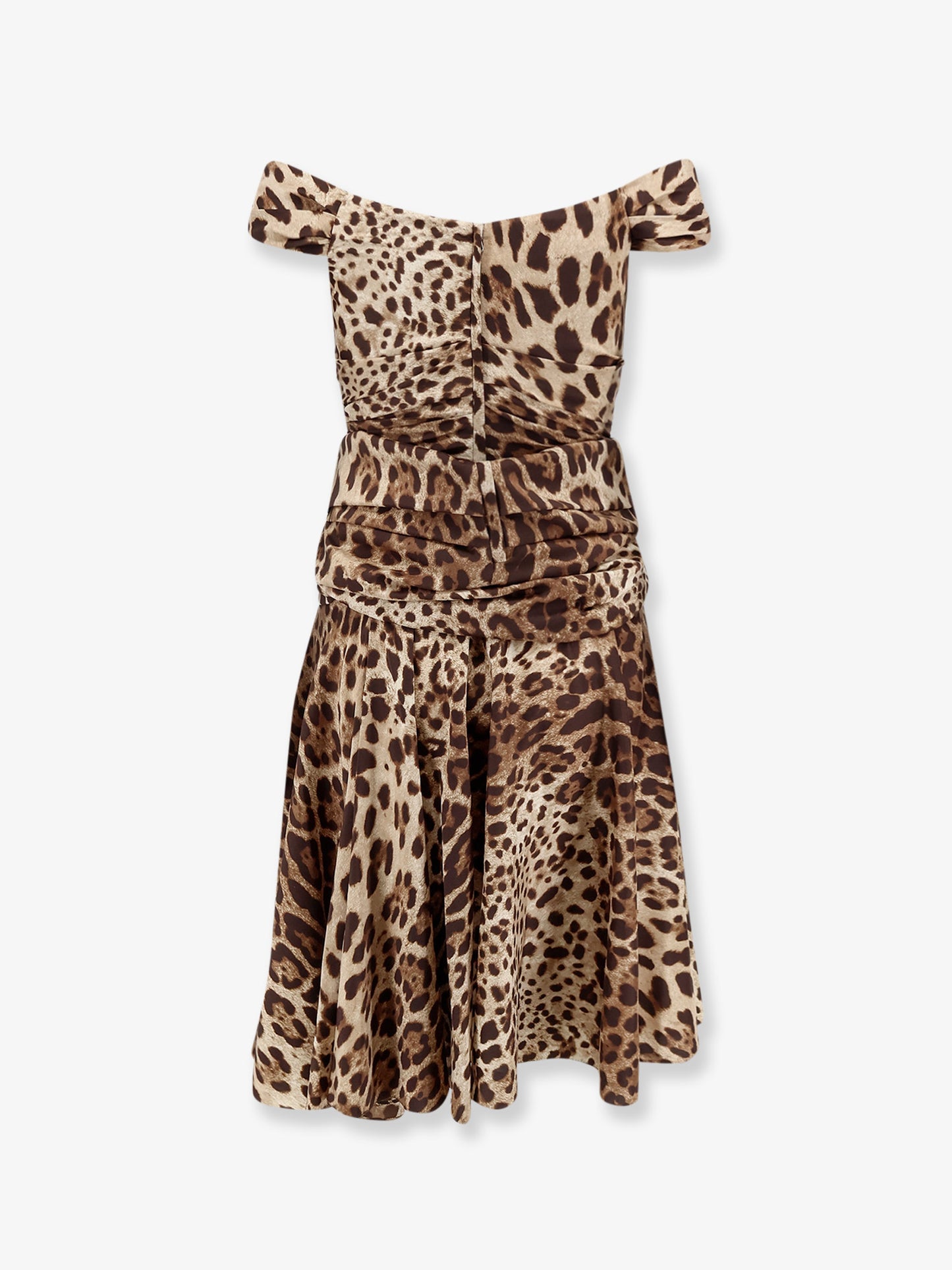 Long silk dress with animal print
