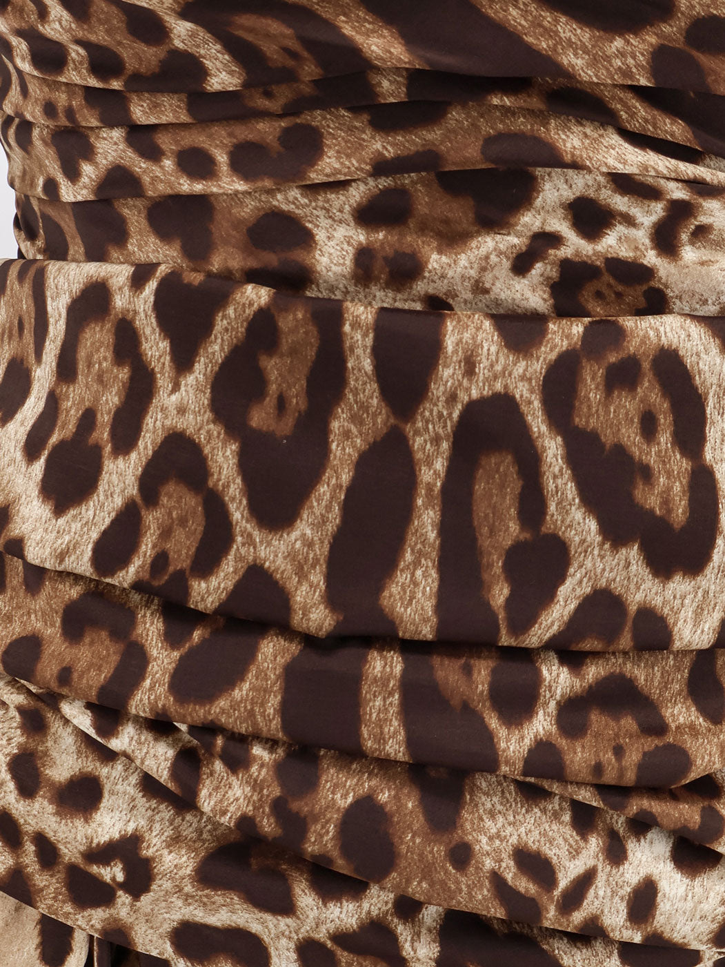 Long silk dress with animal print