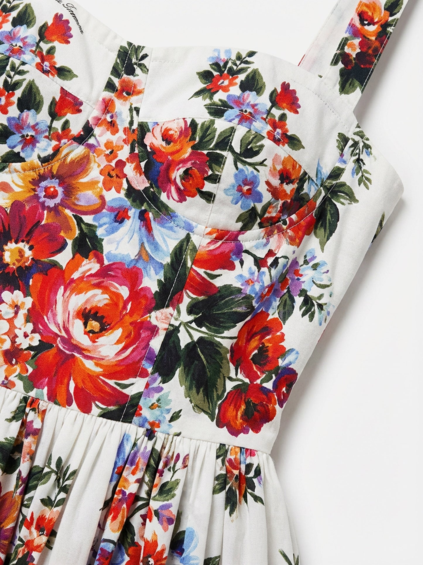 Cotton Midi dress with iconic print
