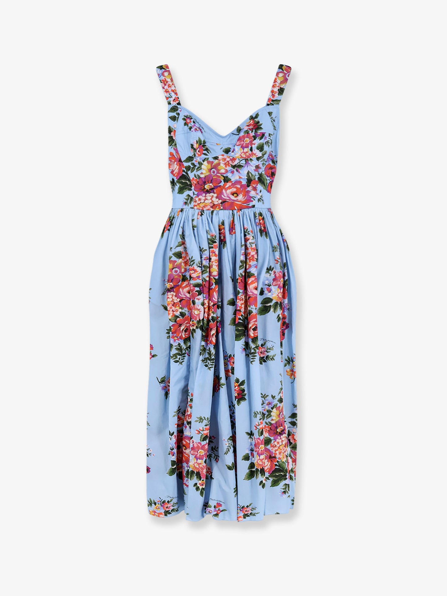 Cotton dress with Mazzo di Fiori print