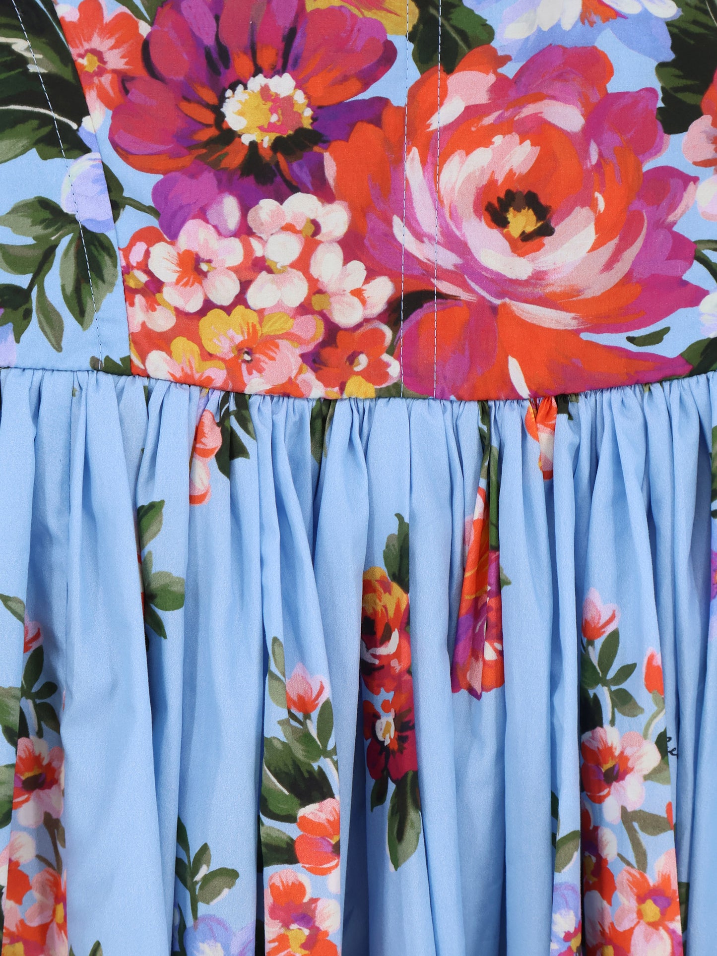 Cotton dress with Mazzo di Fiori print