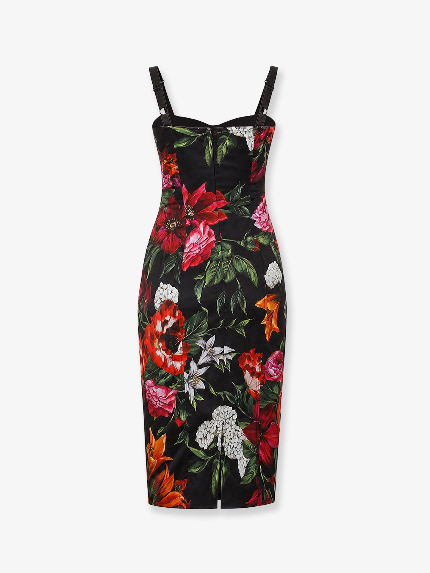 Satin dress with floral print