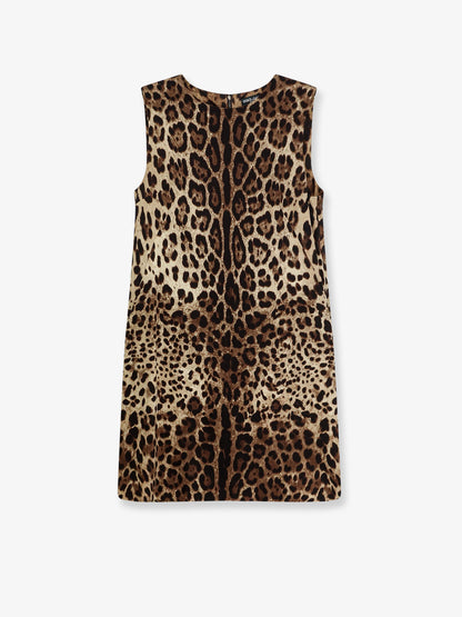 Stretch silk dress with Leopard print thumbnail