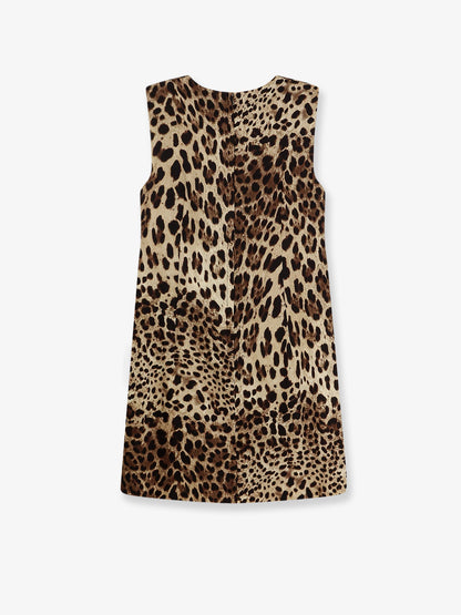 Stretch silk dress with Leopard print thumbnail
