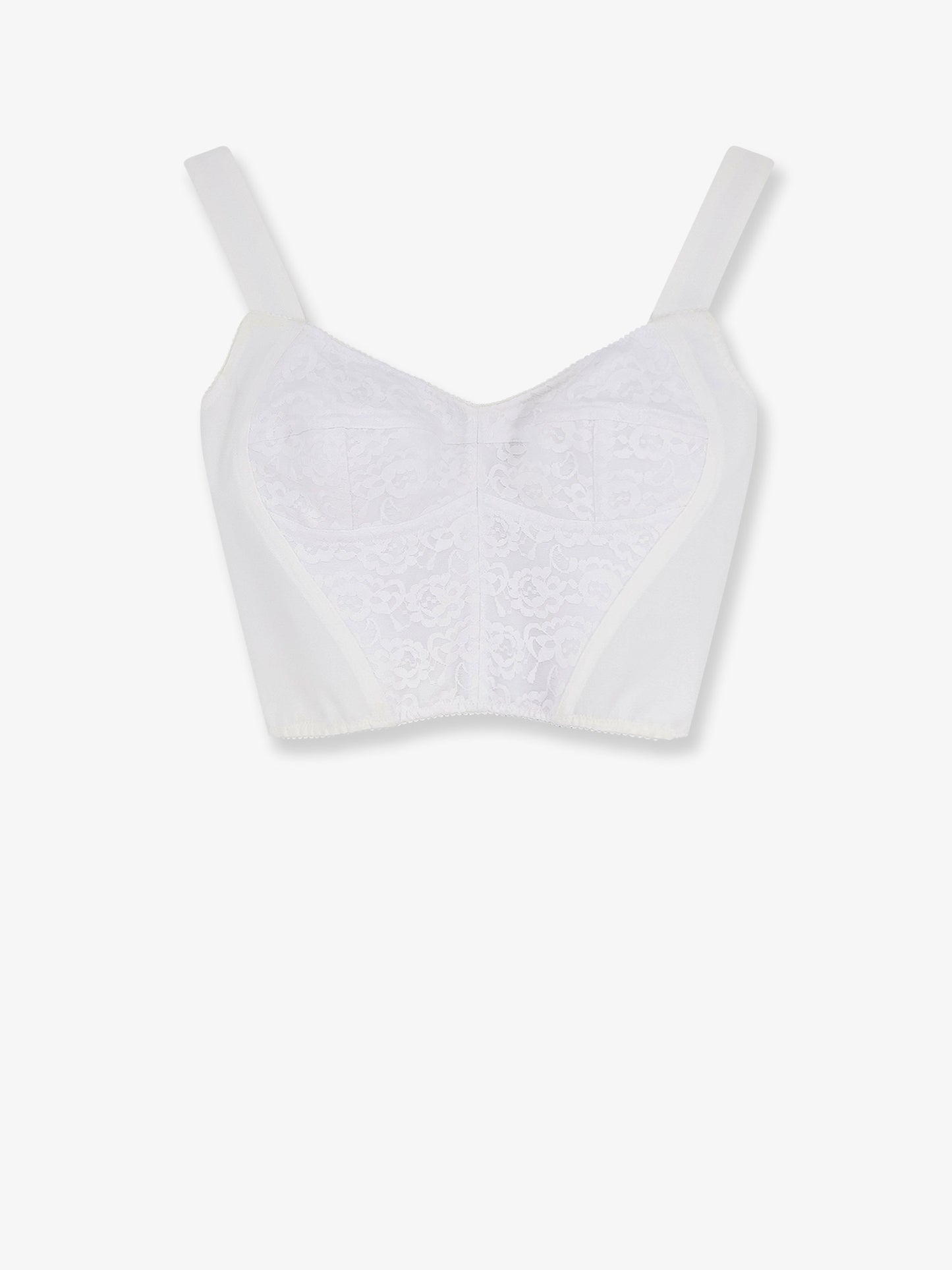 Bustier top with lace inserts