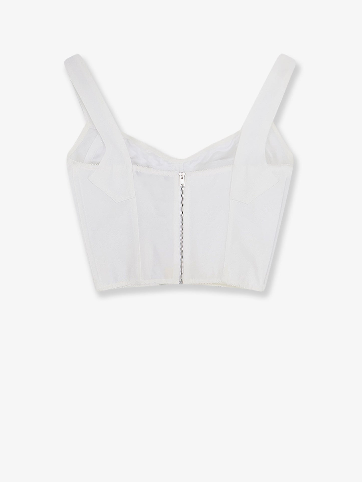 Bustier top with lace inserts