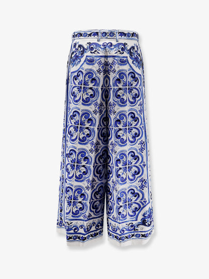 Cotton trousers with Maiolica print thumbnail