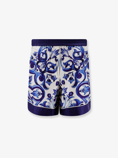 Silk shorts with Maiolica print thumbnail