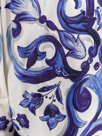 Silk shorts with Maiolica print thumbnail