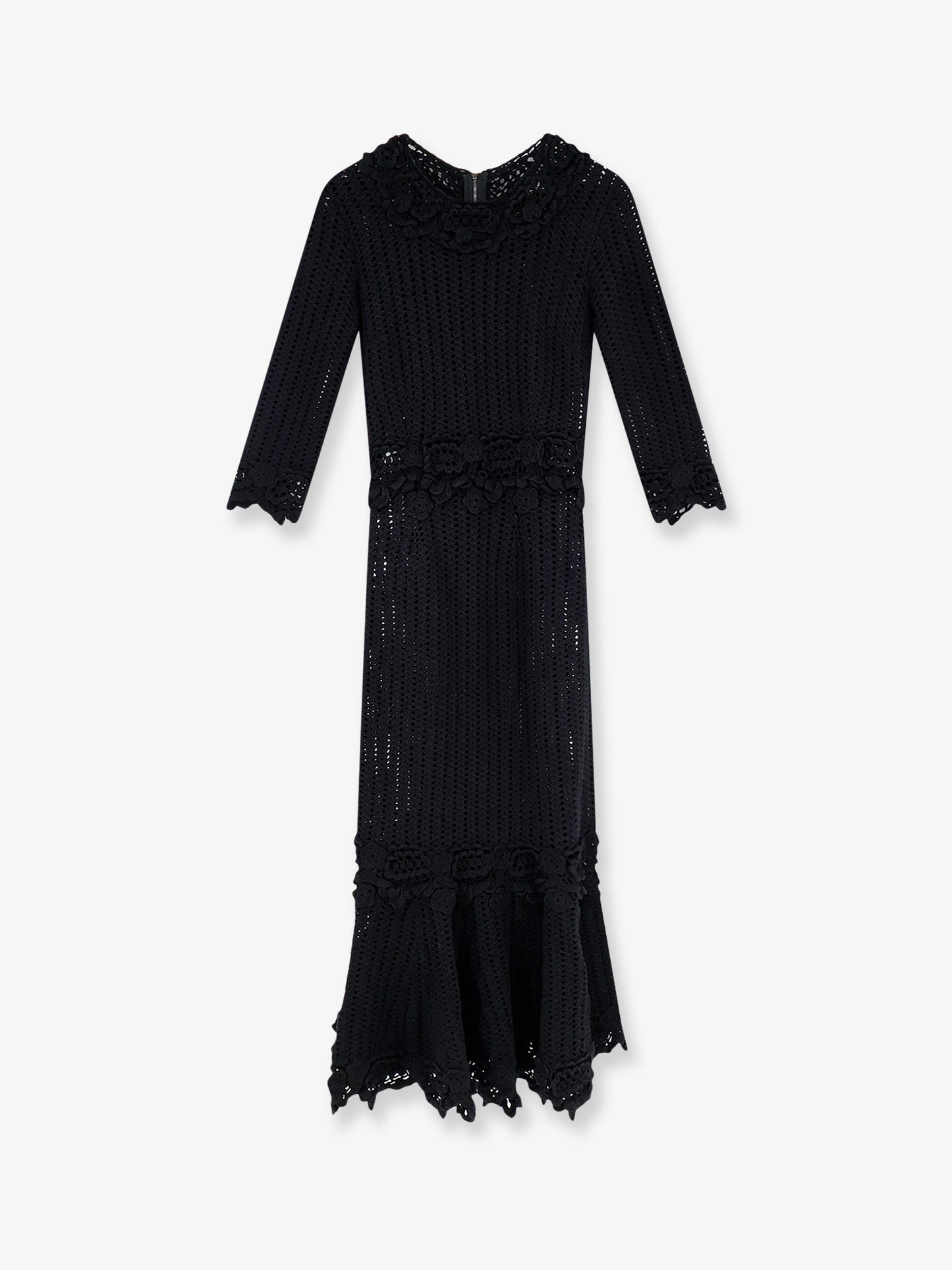 Crochet fabric long dress