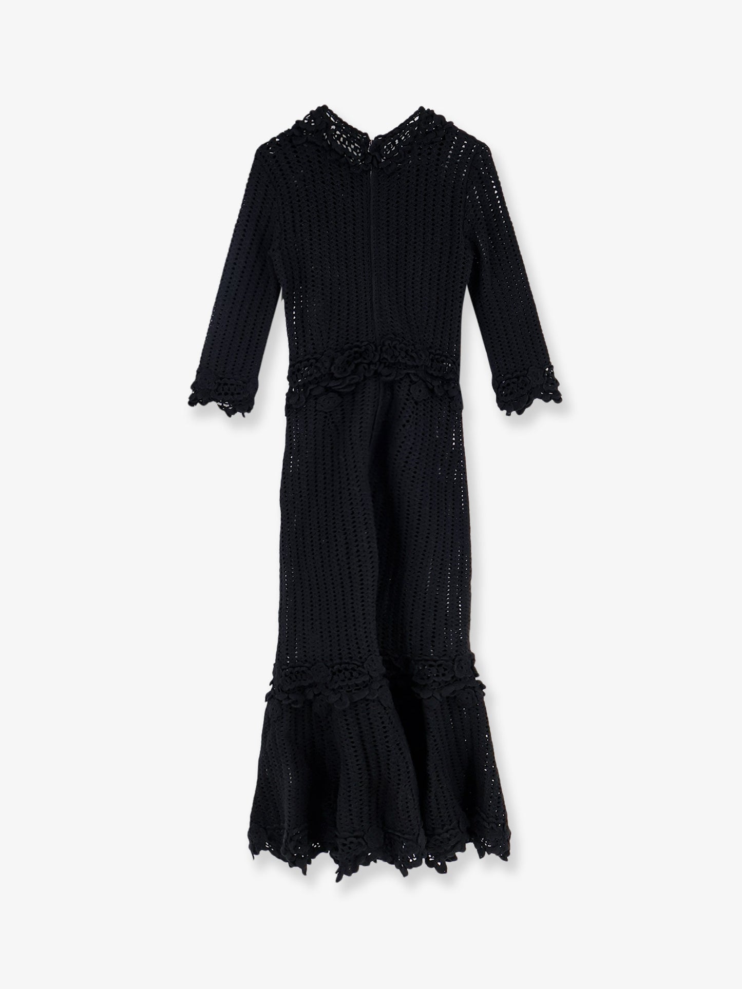 Crochet fabric long dress