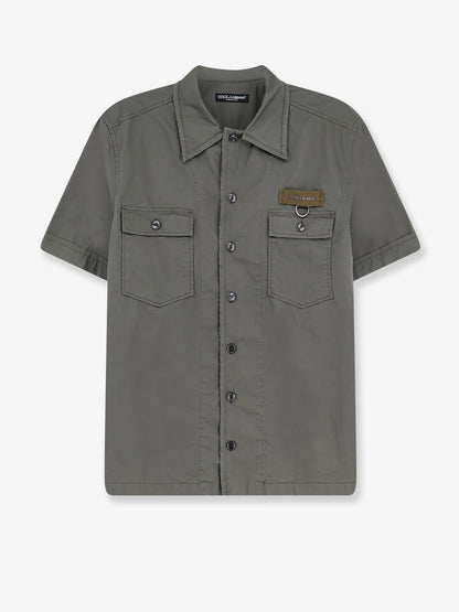 Cotton shirt with Logo patch thumbnail