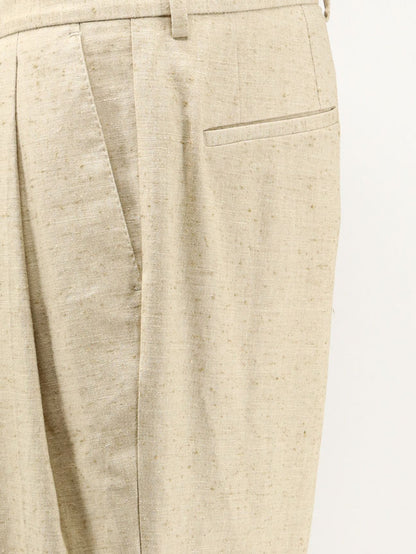 Hemp, linen and silk trousers with tweed effect thumbnail