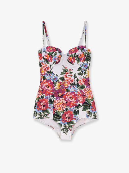 One-piece swimsuit with floral print thumbnail
