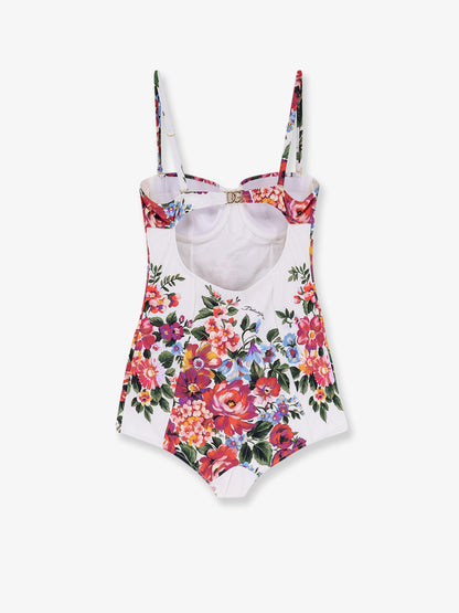 One-piece swimsuit with floral print thumbnail