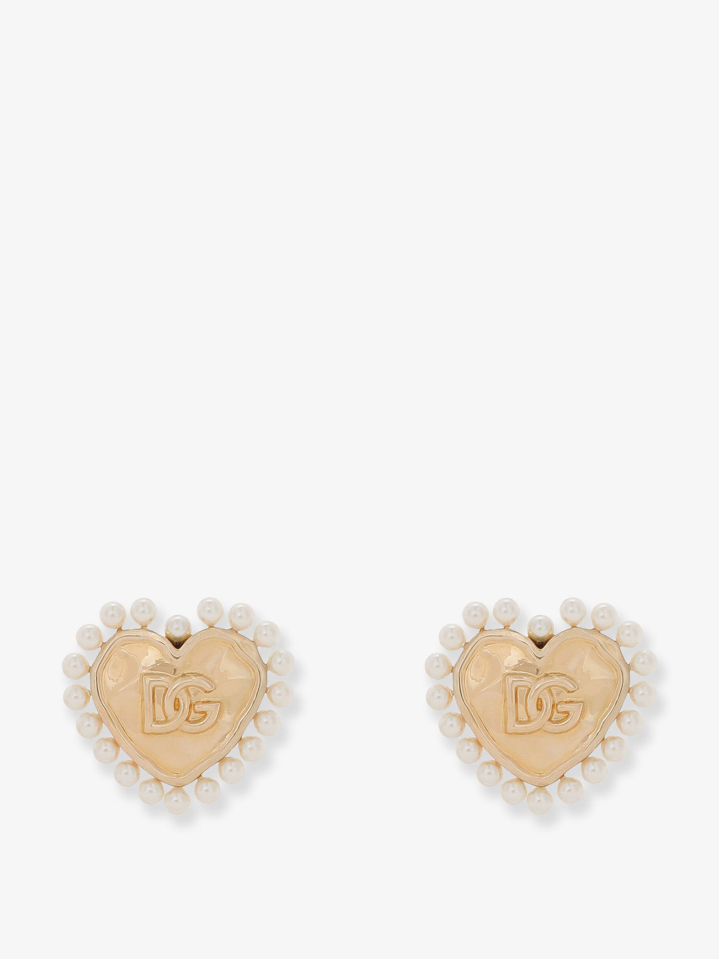Brass earrings with bead detail