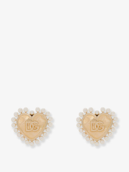 Brass earrings with bead detail thumbnail