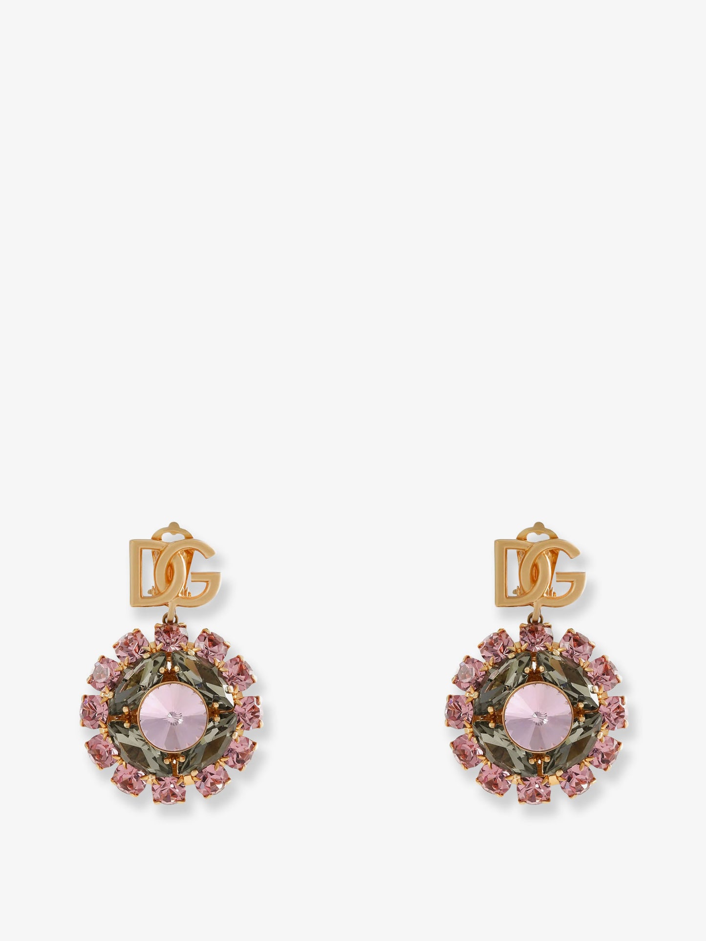 Multicolored brass earrings