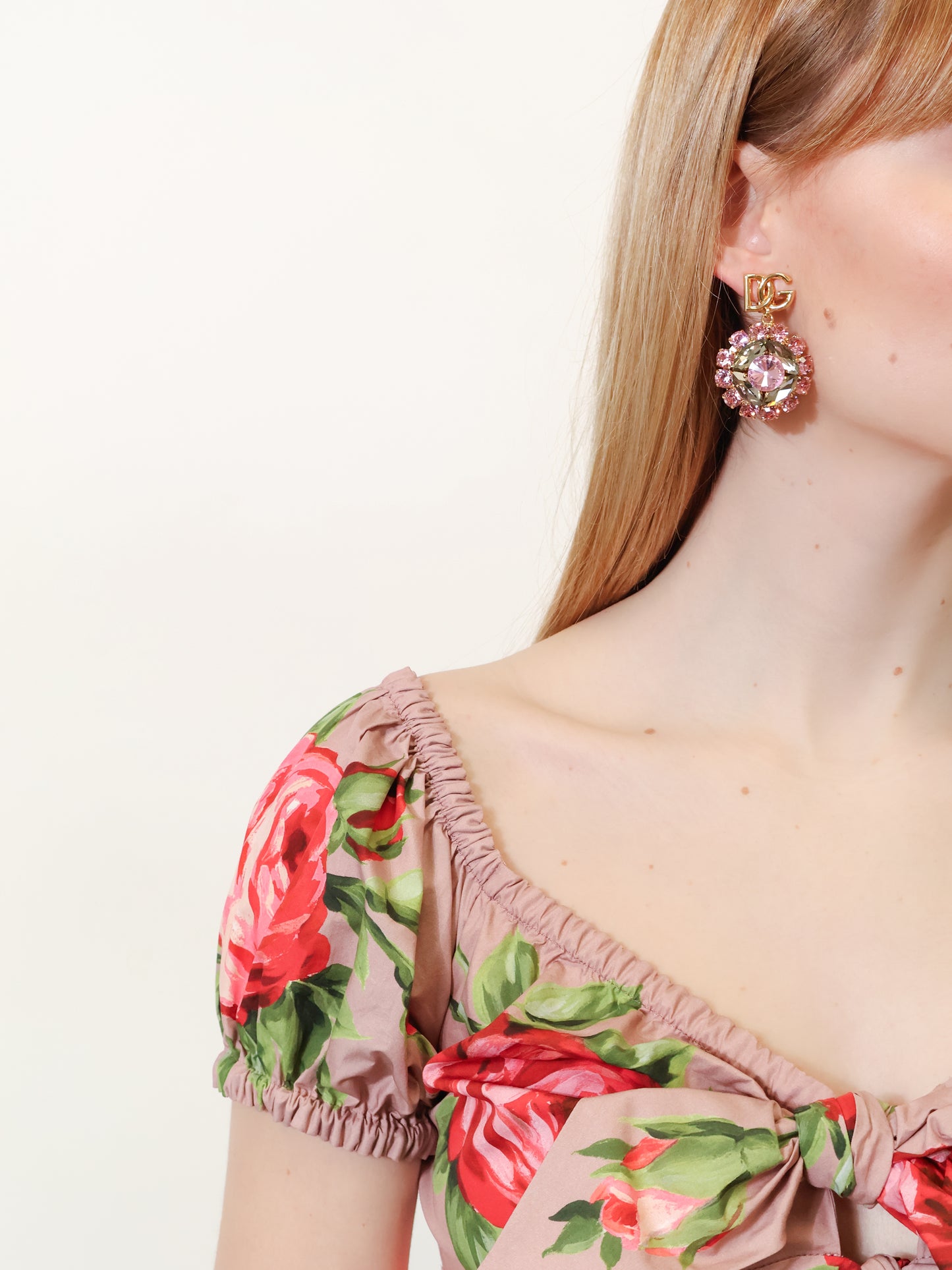 Multicolored brass earrings