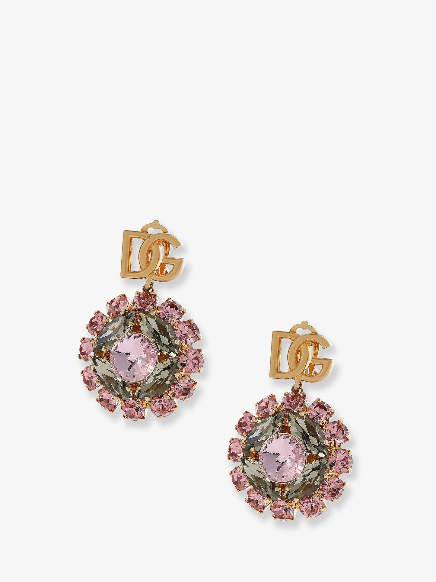 Multicolored brass earrings