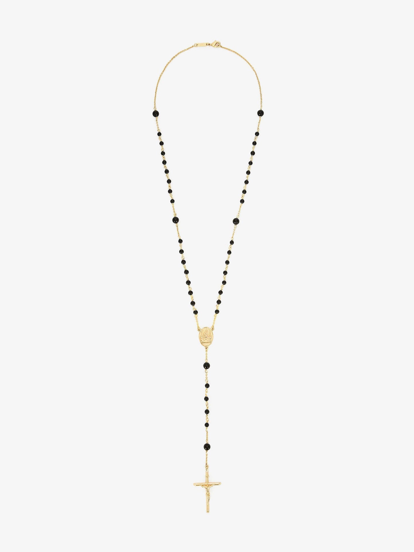 Gold brass rosary with natural stones