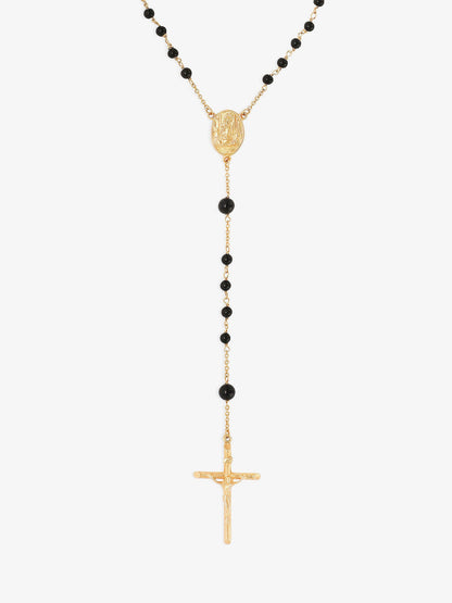 Gold brass rosary with natural stones thumbnail