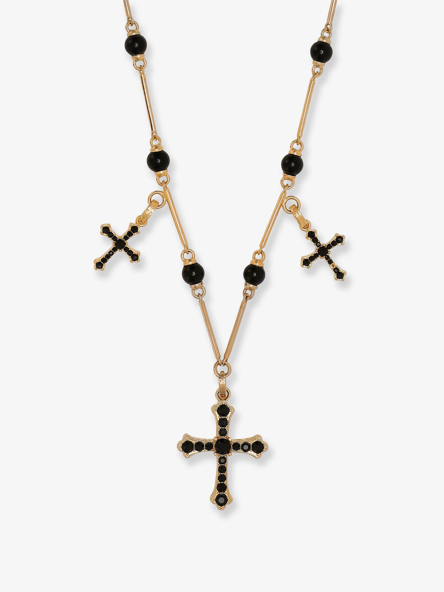 Brass rosary with cross charms